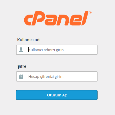 Wordpress Yedek Alma İşlemi İçin Cpanel Giriş Sayfası