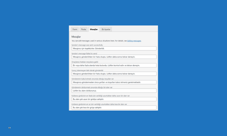 Wordpress İletişim Formu